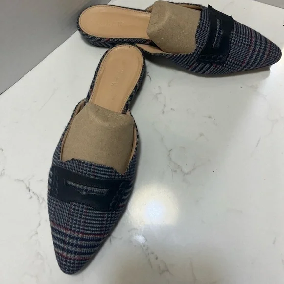 J. Crew Tweed Loafer Mules 7 - Picture 1 of 10